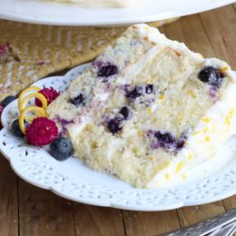 Lemon blueberry cake with cream cheese frosting